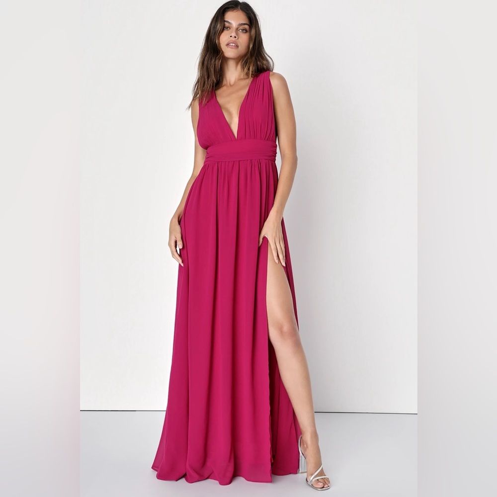 NWOT - Lulu’s Heavenly Hues Magenta Maxi Dress‎